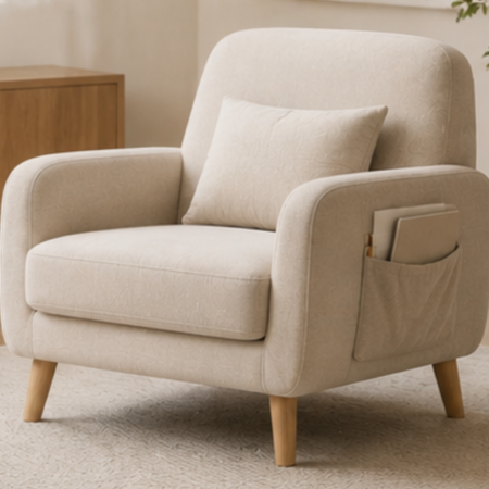Single Sofa with Side Storage Pocket
